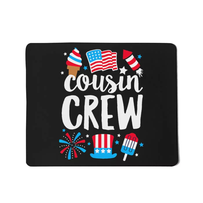 Funny Red White And Blue Cousin Crew 2024 Happy 4th Of July Mousepad