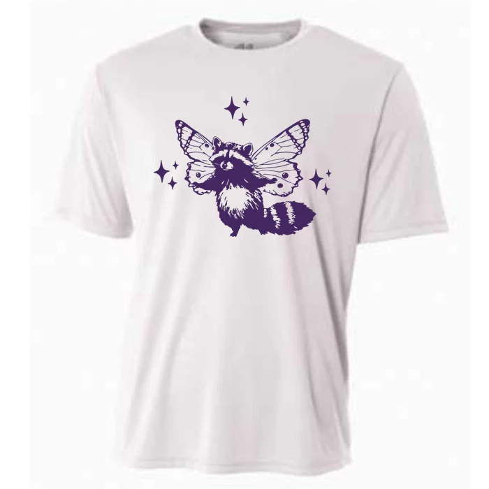 Flying Raccoon With Butterfly Wings Vintage Cooling Performance Crew T-Shirt