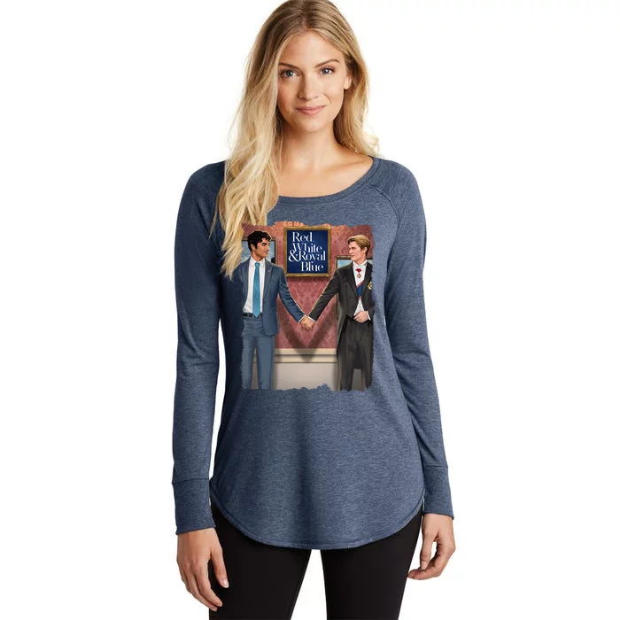 Forever Red White And Royal Blue Women's Perfect Tri Tunic Long Sleeve Shirt