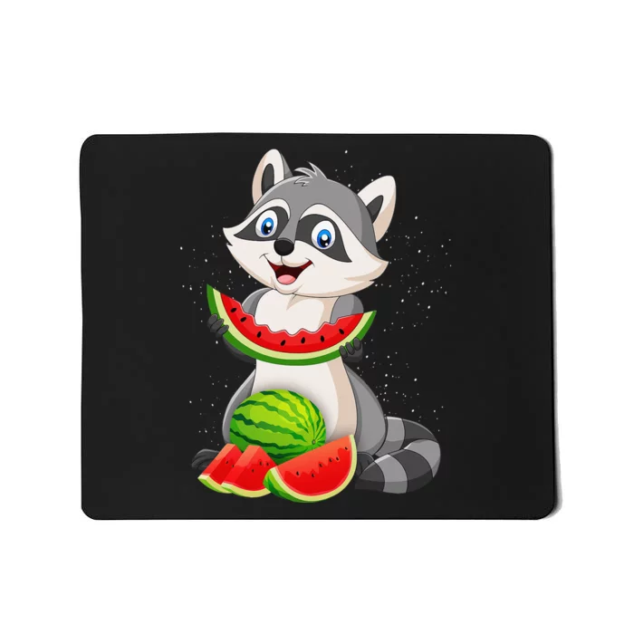 Funny Raccoon Watermelon Melon Summer Tropical Fruit Lovers Mousepad