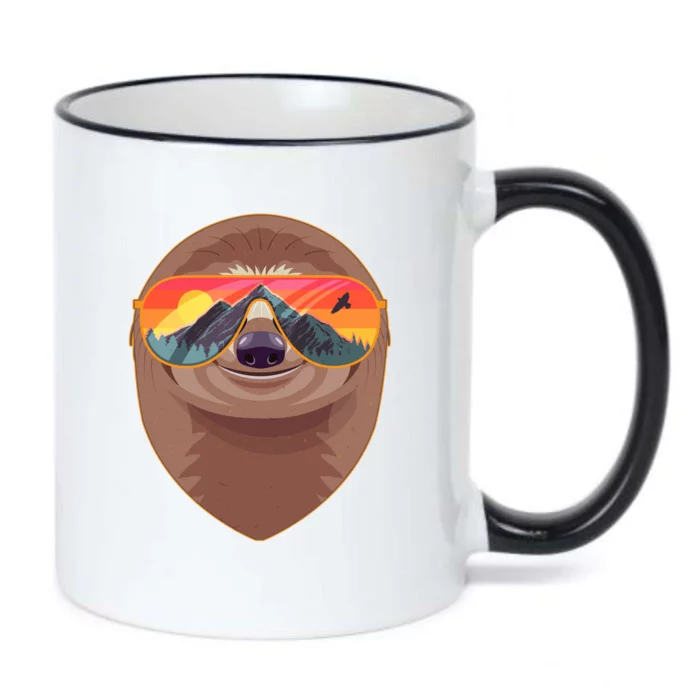 Funny Retro Wilderness Sloth Black Color Changing Mug