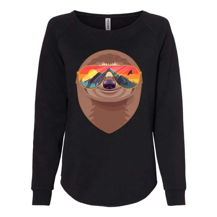 Funny Retro Wilderness Sloth Womens California Wash Sweatshirt