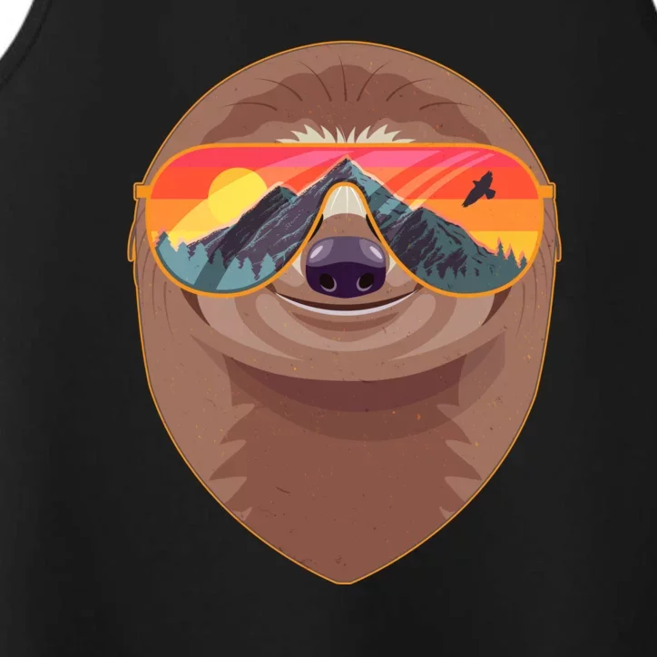 Funny Retro Wilderness Sloth Performance Tank