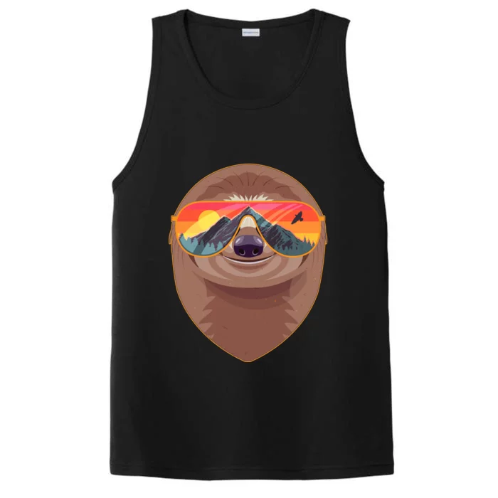 Funny Retro Wilderness Sloth Performance Tank