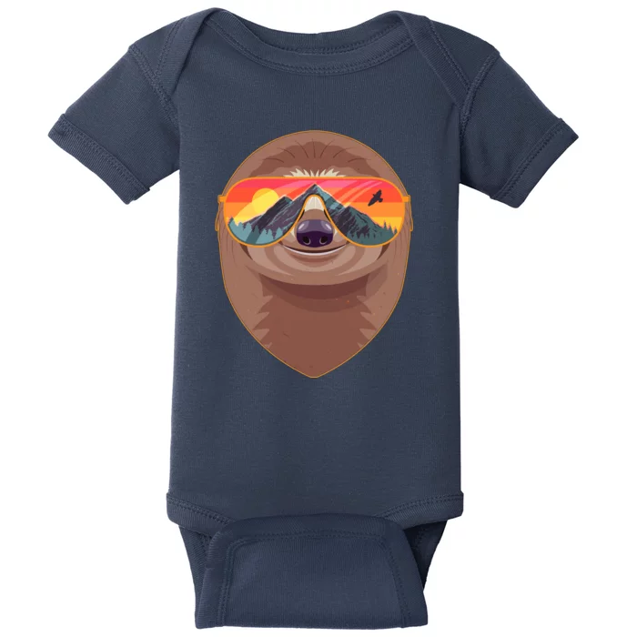 Funny Retro Wilderness Sloth Baby Bodysuit