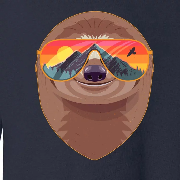 Funny Retro Wilderness Sloth Toddler Sweatshirt