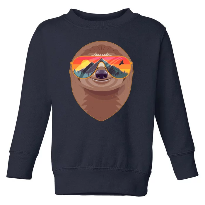 Funny Retro Wilderness Sloth Toddler Sweatshirt