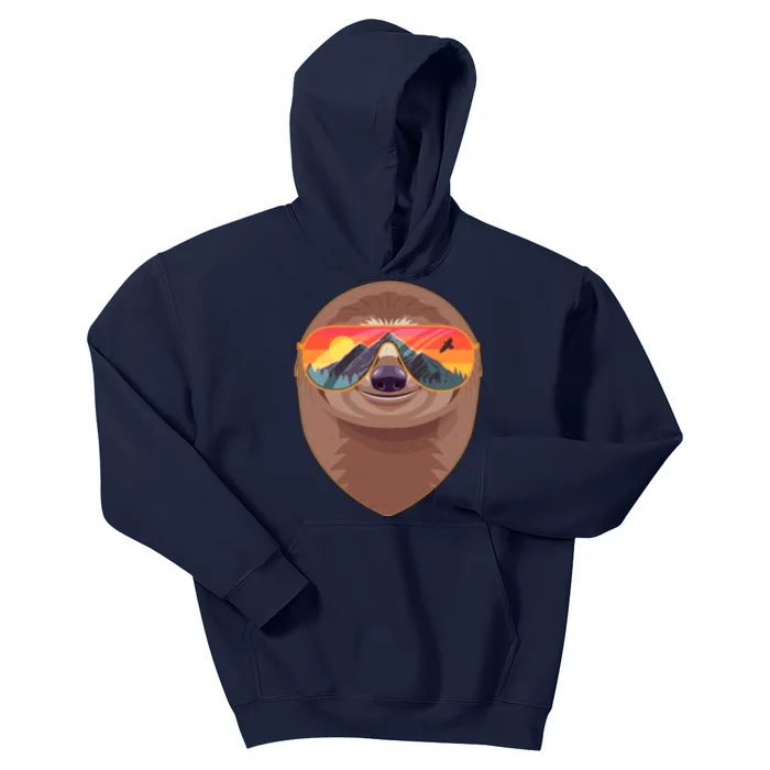 Funny Retro Wilderness Sloth Kids Hoodie