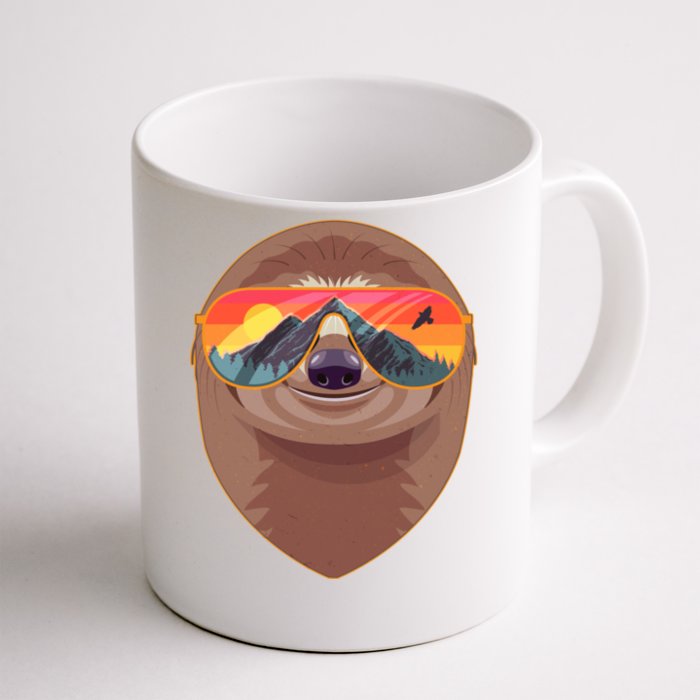 Funny Retro Wilderness Sloth Front & Back Coffee Mug