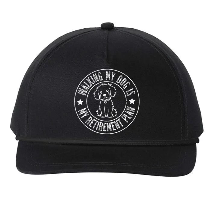 Funny Retired Walking My Dog Is My Retirement Plan Vintage Snapback Five-Panel Rope Hat