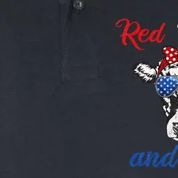 Funny Red White & Moo 4th Of July Apparel USA Patriotic Cow Softstyle Adult Sport Polo