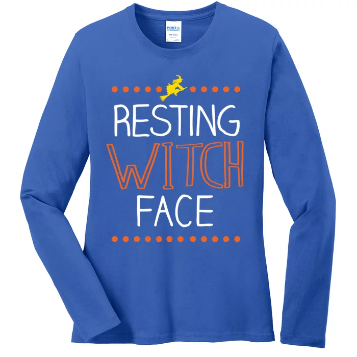 Funny Resting Witch Face Graphic Cool Gift Ladies Long Sleeve Shirt