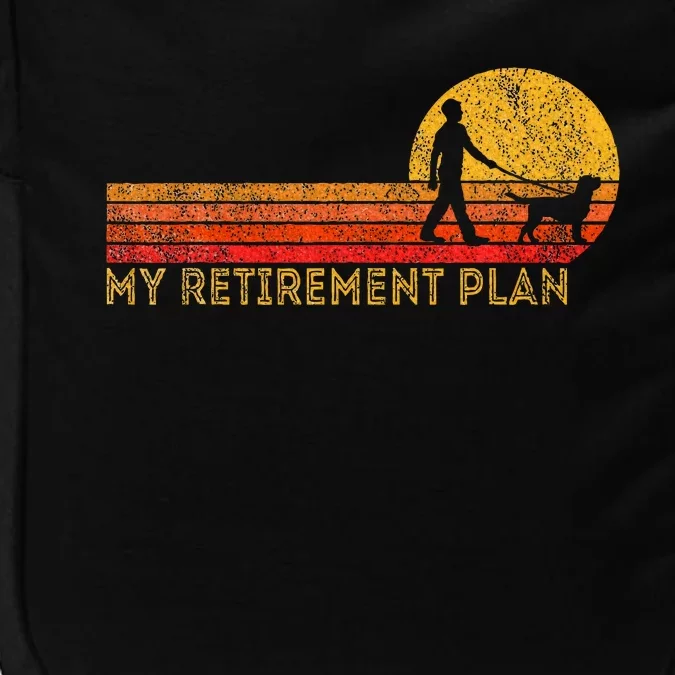 Funny Retired Walking My Dog Retirement Plan Retro Impact Tech Backpack