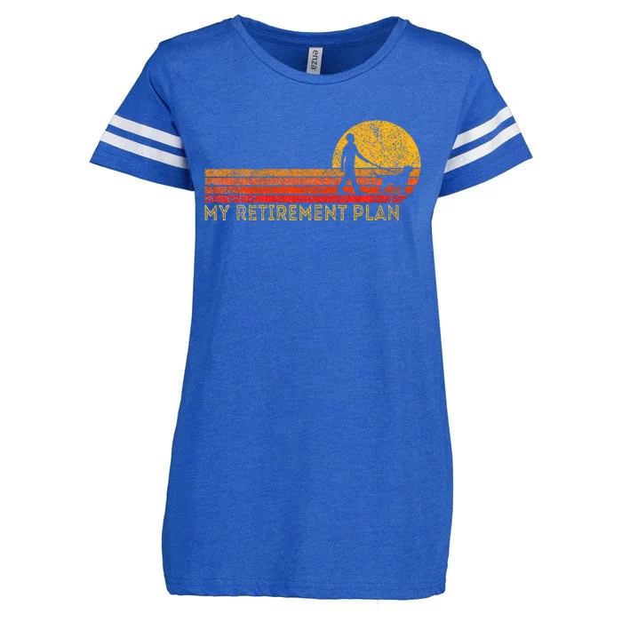 Funny Retired Walking My Dog Retirement Plan Retro Enza Ladies Jersey Football T-Shirt