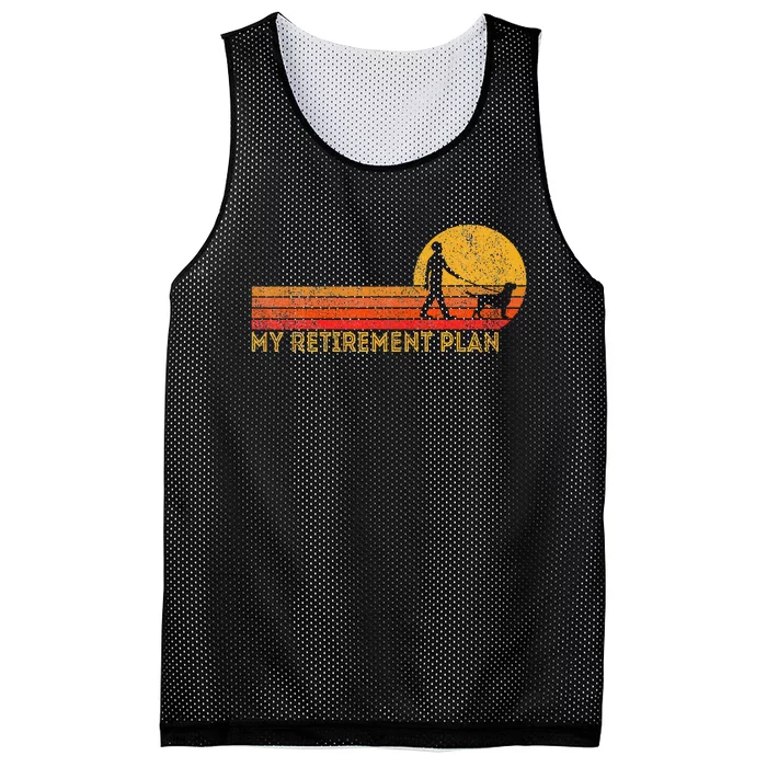 Funny Retired Walking My Dog Retirement Plan Mesh Reversible Basketball Jersey Tank