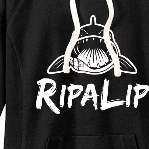 Funny RipaLip Walleye Fishing Women's Fleece Hoodie