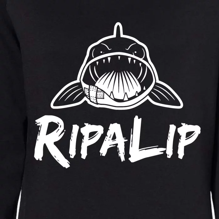 Funny RipaLip Walleye Fishing Womens California Wash Sweatshirt