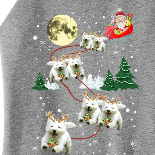 Funny Reindeer Westie Xmas Christmas Dog Lovers Gift Women’s Perfect Tri Rocker Tank