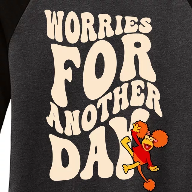 Fraggle Rock Worries For Another Day Women's Tri-Blend 3/4-Sleeve Raglan Shirt