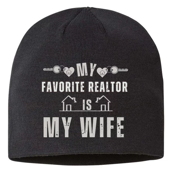 Funny Realtor Wife Husbandquotes Father's Day wife partner 8 1/2in Sustainable Knit Beanie