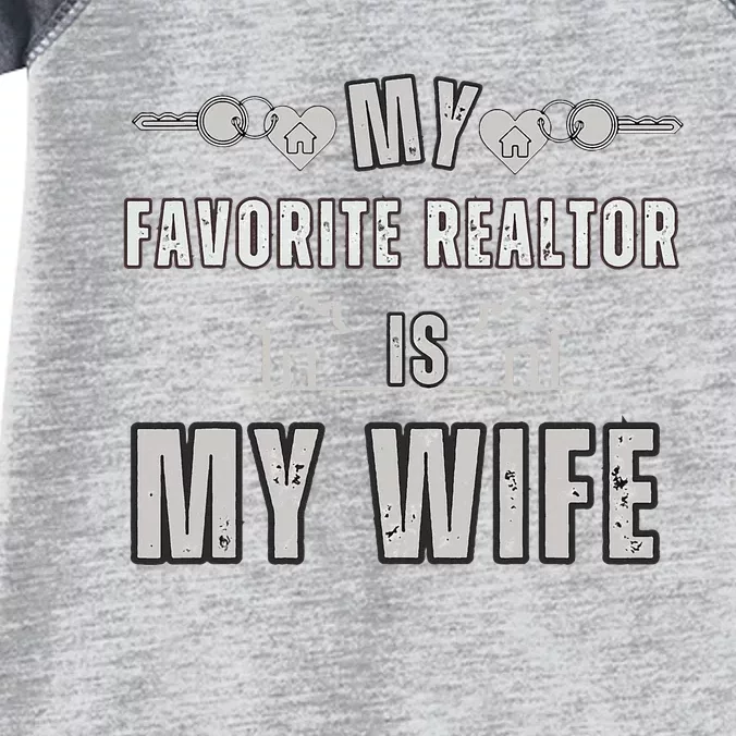 Funny Realtor Wife Husbandquotes Father's Day wife partner Infant Baby Jersey Bodysuit