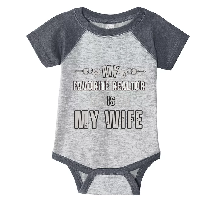 Funny Realtor Wife Husbandquotes Father's Day wife partner Infant Baby Jersey Bodysuit