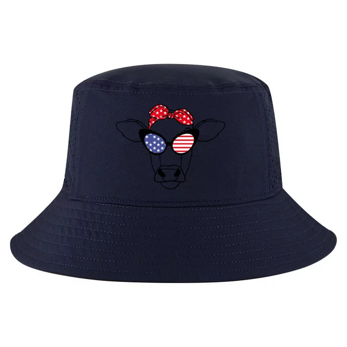 Funny Red White And Moo 4th Of July Usa Patriotic Cow Funny Gift Cool Comfort Performance Bucket Hat