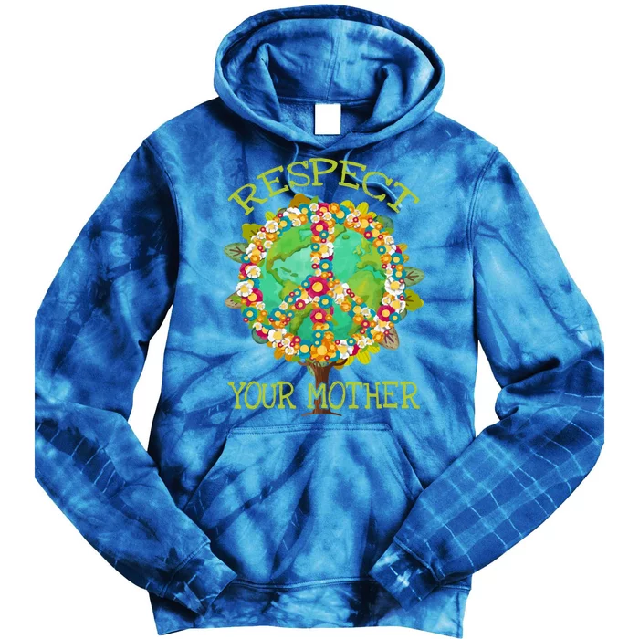 Floral Respect Your Mother Planet Earth Day Environt Gift Tie Dye Hoodie