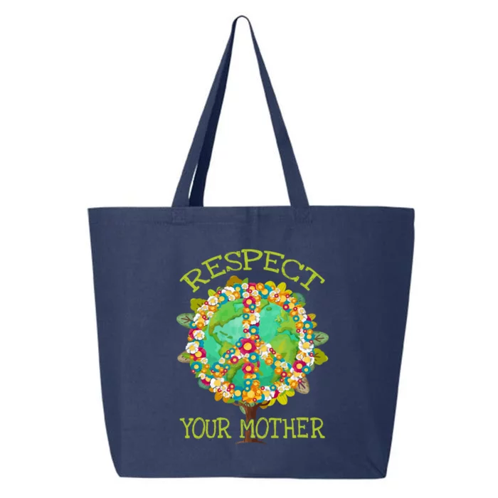 Floral Respect Your Mother Planet Earth Day Environt Gift 25L Jumbo Tote