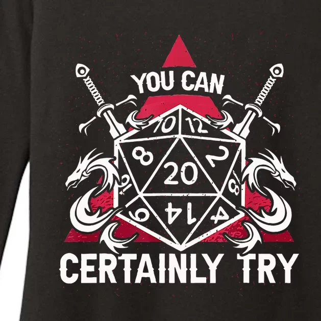 Funny RPG You Can Certainly Try D20 Womens CVC Long Sleeve Shirt