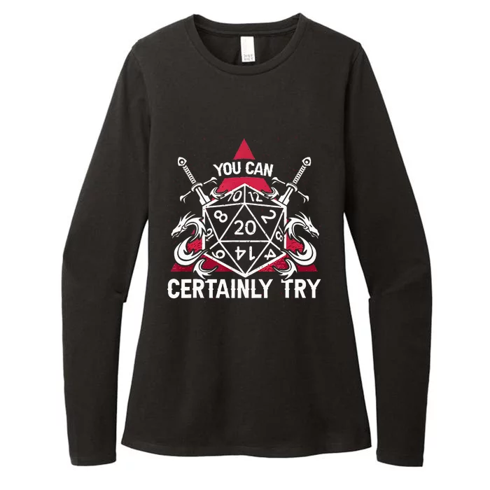 Funny RPG You Can Certainly Try D20 Womens CVC Long Sleeve Shirt