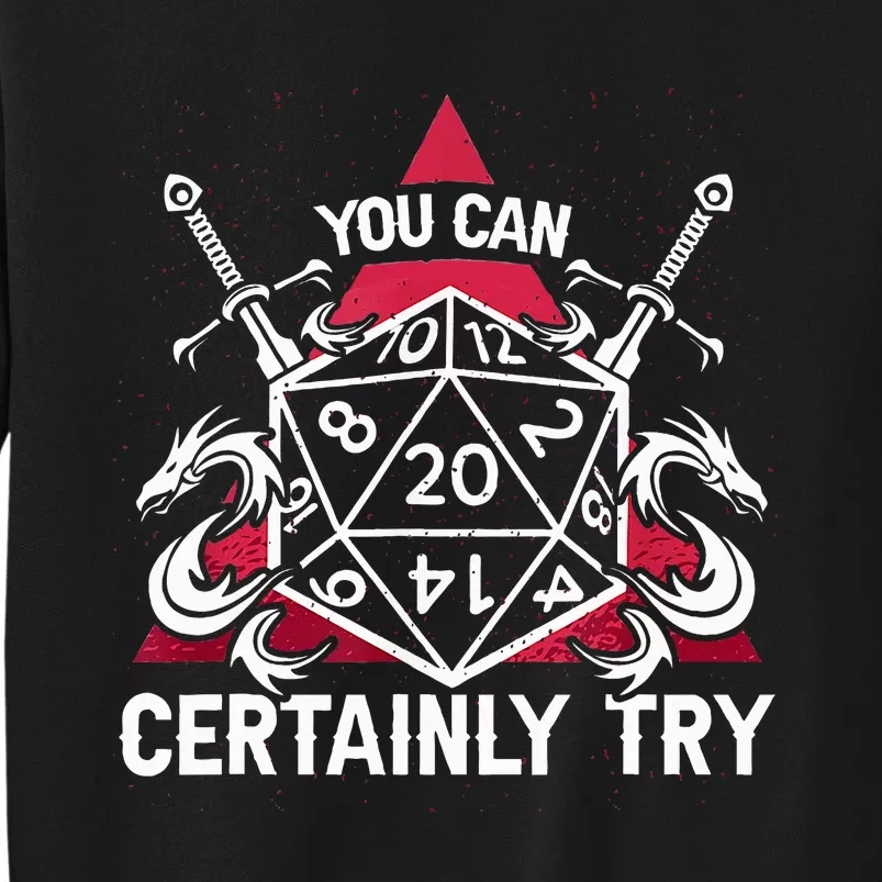 Funny RPG You Can Certainly Try D20 Tall Sweatshirt