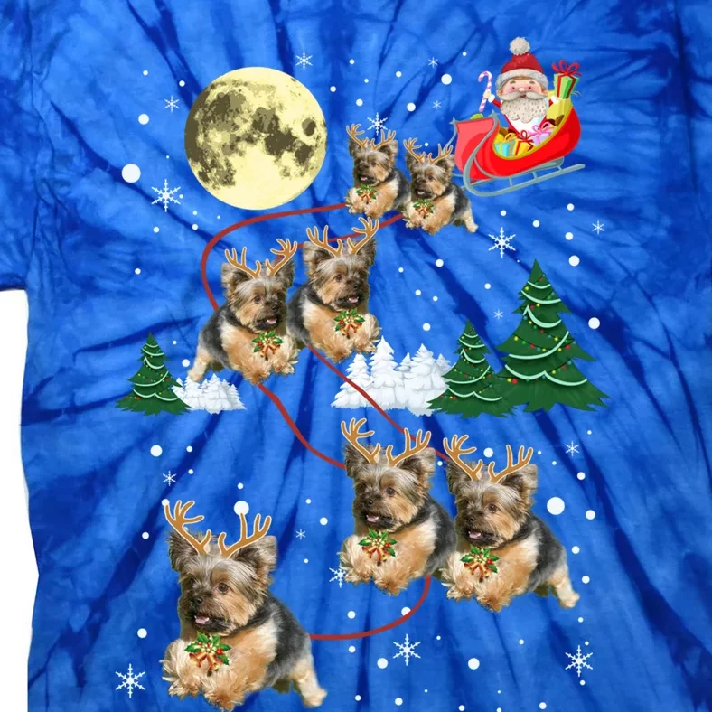 Funny Reindeer Yorkie Xmas Christmas Dog Lovers Gift Tie-Dye T-Shirt