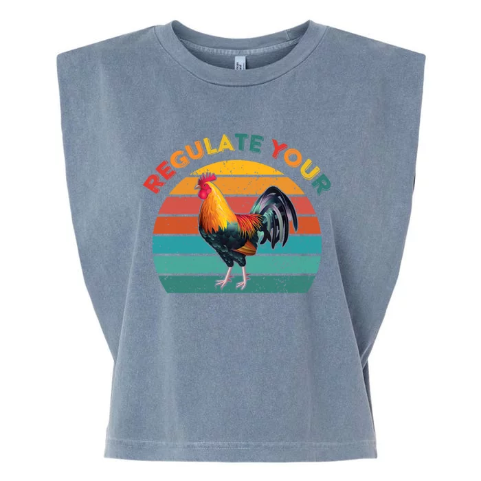 Funny Regulate Your Rooster Chicken Retro Vintage Gift Garment-Dyed Women's Muscle Tee