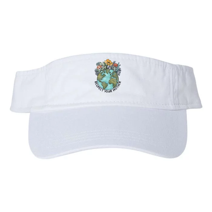 Floral Respect Your Mother Planet Earth Day Environment Valucap Bio-Washed Visor