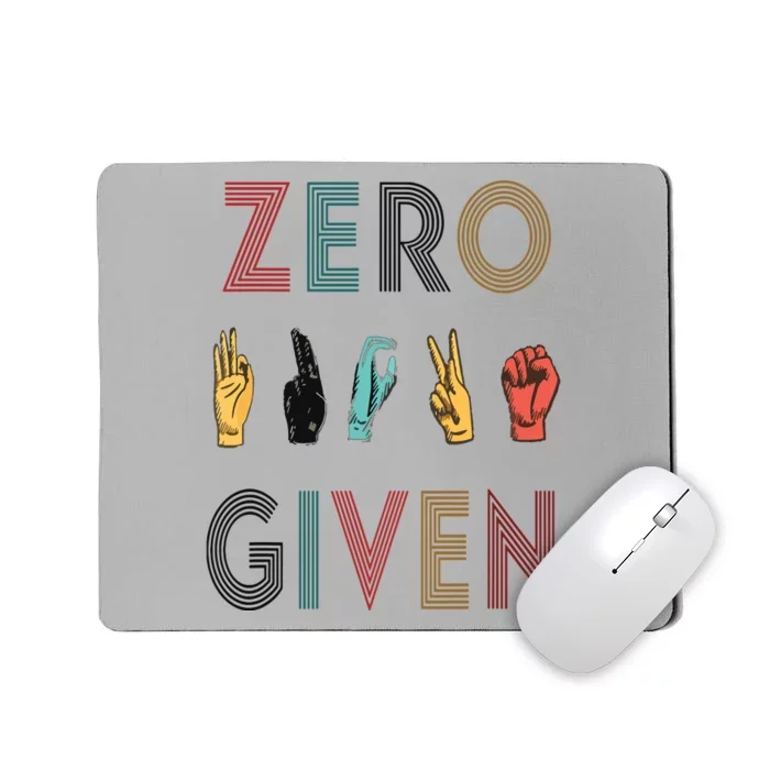 Funny Rude Zero Fucks Given Sign Language ASL Vintage Deaf Mousepad