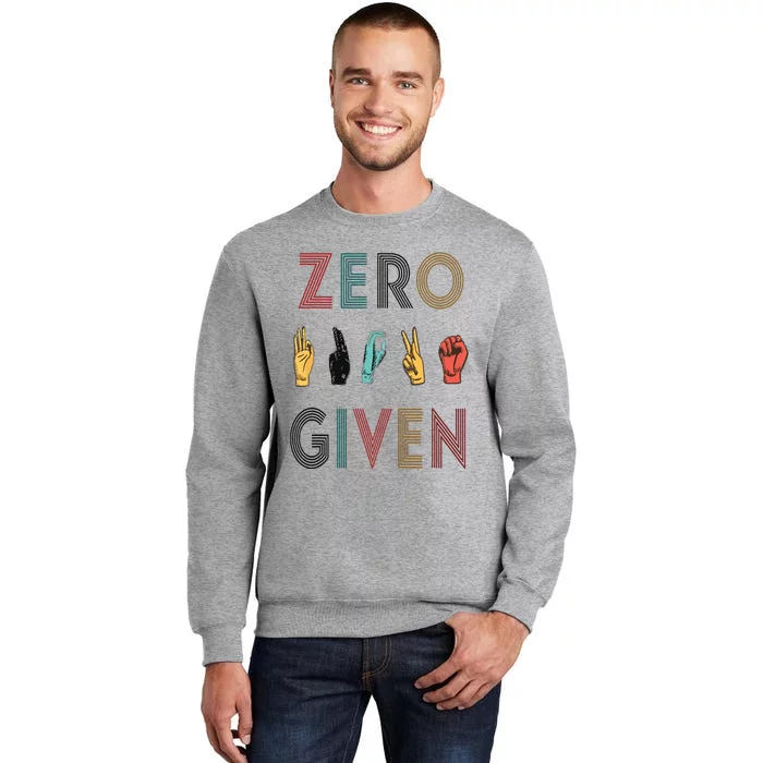 Funny Rude Zero Fucks Given Sign Language ASL Vintage Deaf Sweatshirt