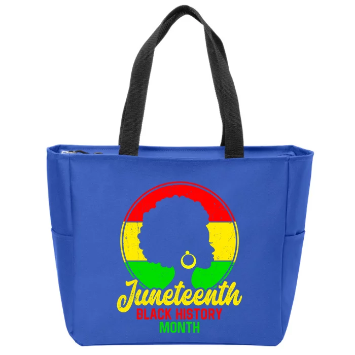 Freegiftish Since 1865 Juneteenth American Flag Black History Funny Gift Zip Tote Bag