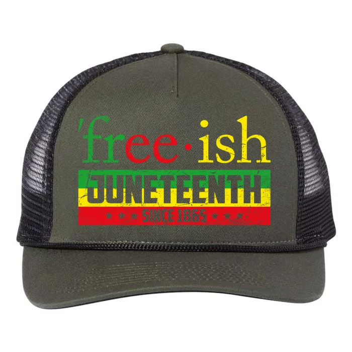 Freegiftish Since 1865 Juneteenth African Black History Month Gift Retro Rope Trucker Hat Cap