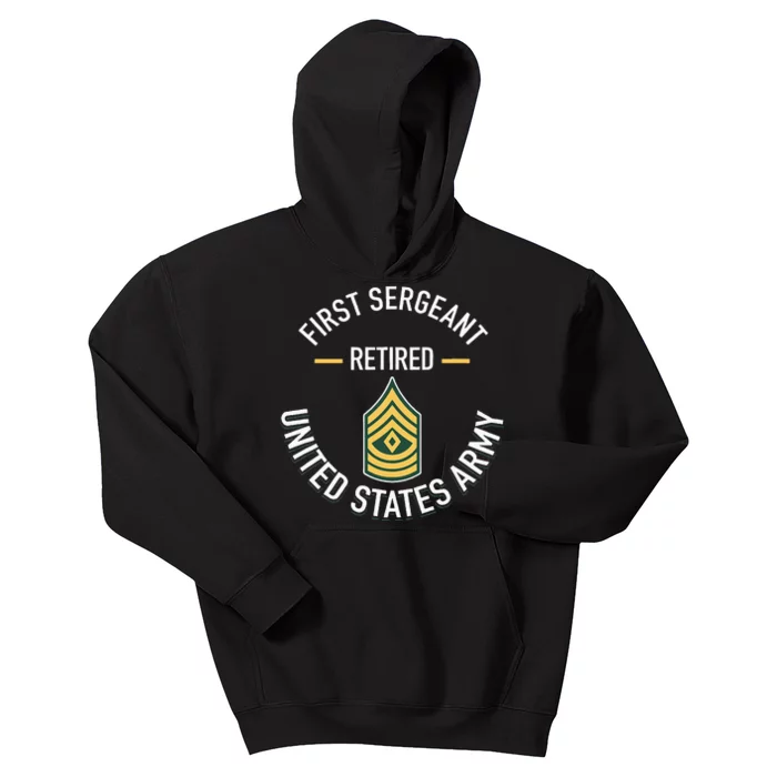 First Sergeant 1sg Retired Army Military Retirement Kids Hoodie