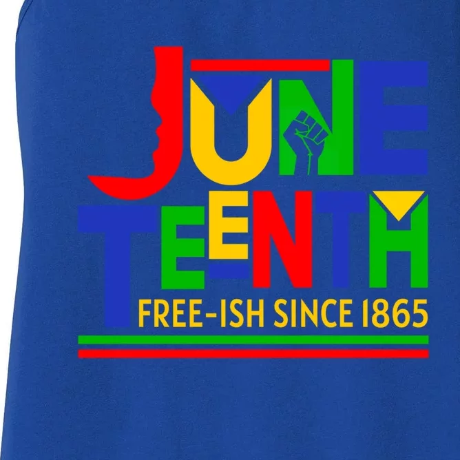 Freegiftish Since 1865 Melanin Black History Juneteenth African Gift Women's Racerback Tank