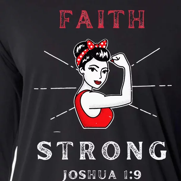 Faith Strongjoshua 19 Inspirational Bible Verse Cooling Performance Long Sleeve Crew