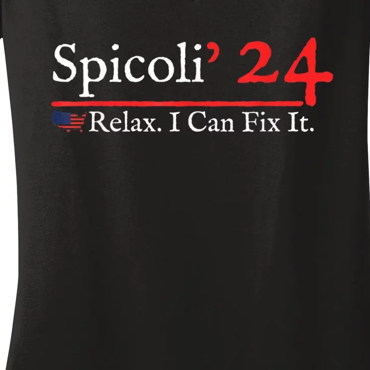 Funny Distressed Spicoli 24 Spicoli 2024 relax I can fix it Women's V-Neck T-Shirt