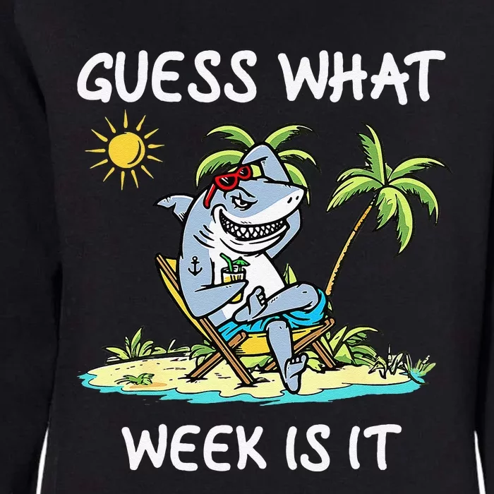 Funny Shark 2024 Week Guess What Week Is It Shark Lover Gift Womens California Wash Sweatshirt