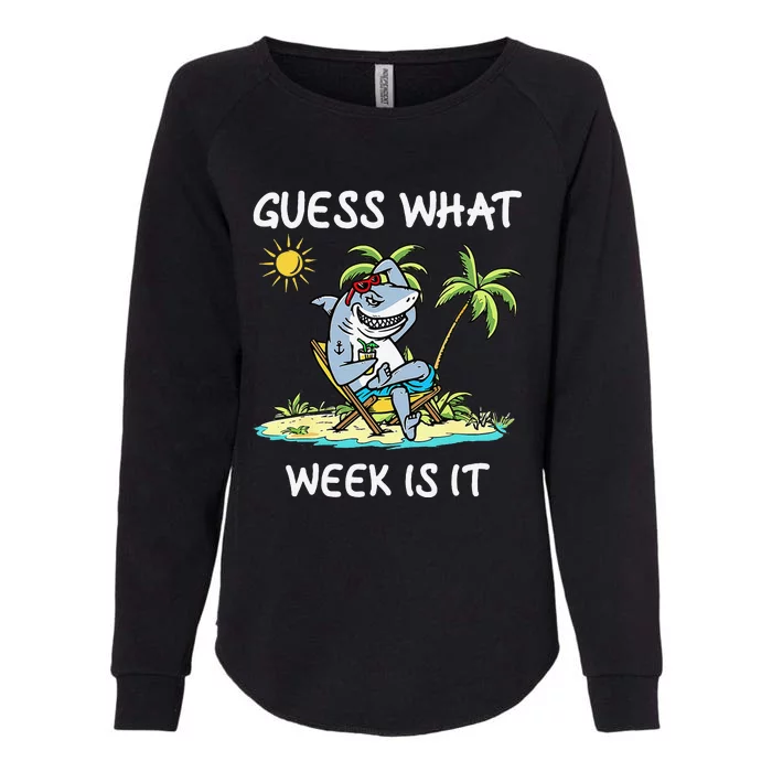 Funny Shark 2024 Week Guess What Week Is It Shark Lover Gift Womens California Wash Sweatshirt