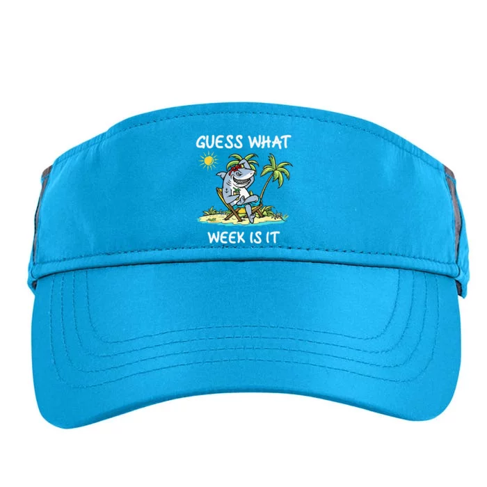 Funny Shark 2024 Week Guess What Week Is It Shark Lover Gift Adult Drive Performance Visor