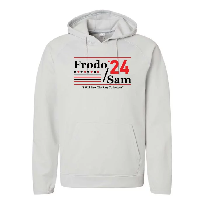 Frodo Sam 2024 I Will Take The Ring To Mordor Funny Performance Fleece Hoodie