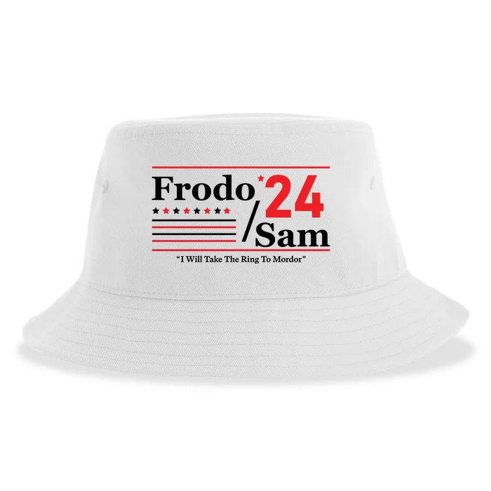 Frodo Sam 2024 I Will Take The Ring To Mordor Funny Sustainable Bucket Hat