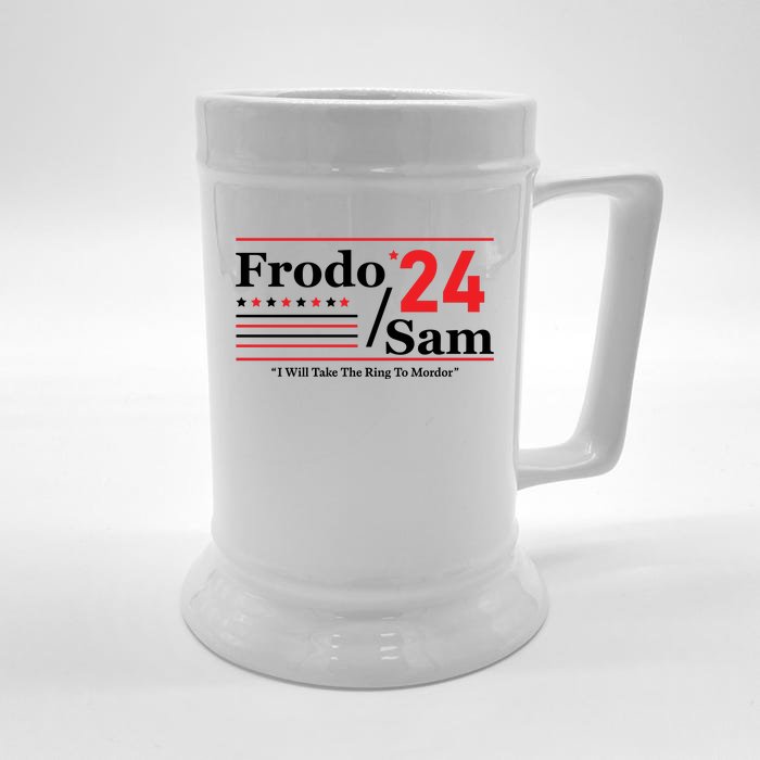 Frodo Sam 2024 I Will Take The Ring To Mordor Funny Front & Back Beer Stein