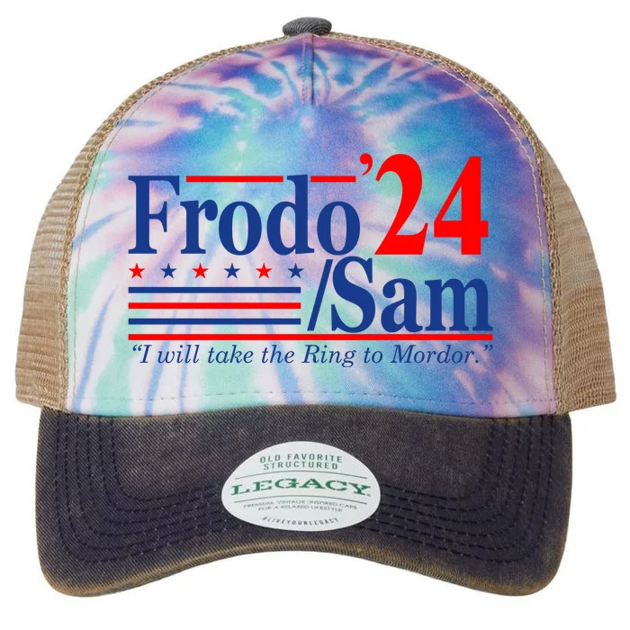 Frodo Sam 2024 I Will Take The Ring To Mordor Funny Legacy Tie Dye Trucker Hat